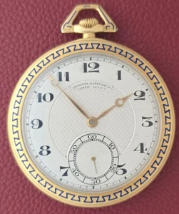 Vacheron Constantin Open Face Art Nouveau 18k Yellow Gold & Enamel Pocket Watch - Picture 1 of 6