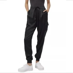 CAMI NYC Elsie silk satin jogger cargo pants black stretch new X-Small XS - Picture 1 of 7