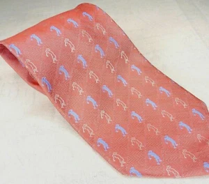 "Tommy Bahama Krawatte Koralle Lachs orange Golf Sport tropisch alle Seide 56,5""x4" - Bild 1 von 7