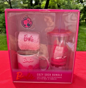 Mattel Barbie Cozy Sock Bundle Giftset Mug/Tumbler/Mug/Socks/Keychain - Picture 1 of 8