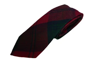 Kinloch Anderson Tie Red Green Lindsay Tartan Plaid Necktie Made in Scotland - Picture 1 of 12