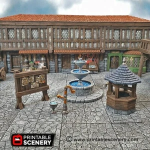 Terreno de juegos - Plaza de la ciudad - DnD Pathfinder LOTR Rollos antiguos - Imagen 1 de 6