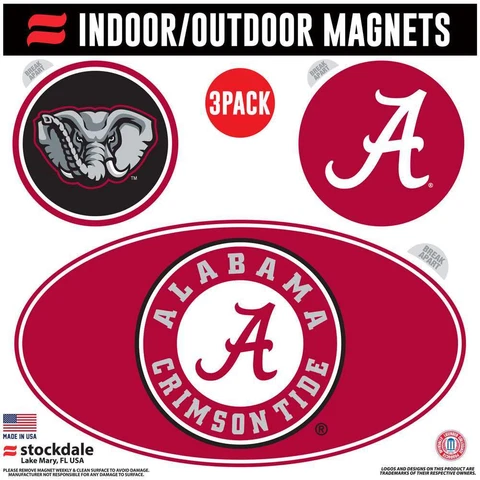 Alabama Crimson Tide Magnet Set - 3 Pack Cover
