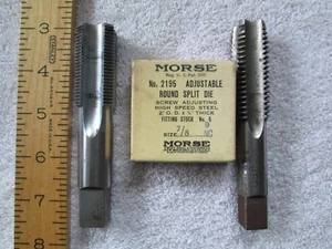 2 NOS Taps - Card 1"- 14 NS & Netco 7/8-9 NC & 1 NOS Morse Die 7/8-9 NC - Picture 1 of 5