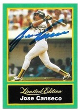 JOSE CANSECO Autographed Signed 1989 CMC Baseball card #15 Oakland A's COA