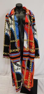 Stylewe Women's Graphic Printed Collared Duster BL1 Multicolor Size 2XL NWT - Picture 1 of 4