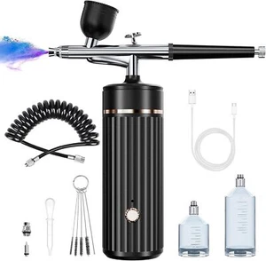 Rechargeable Cordless Airbrush-Kit Compressor with Hose for Painting Nail Art - Picture 1 of 7