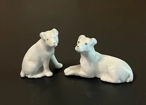 Vintage 2 Bone China Miniature Dog Figurines Marked Germany - Picture 1 of 5