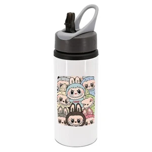 Labubu Montage Water Bottle With Handle Cute Viral Labubus Gift New - Picture 1 of 3