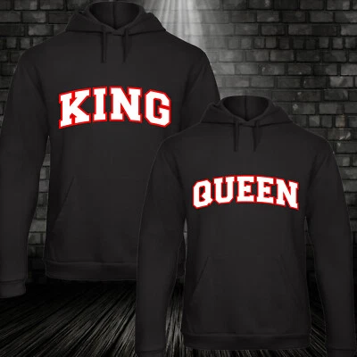 King Queen Partner Hoodie Kapuzen Pulli Sweatshirt Couple Paar Unisex XXS-5XL - Bild 1 von 2