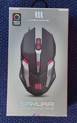 Samurai Optical Gaming Mouse - Adjustable DPI, Ambidextrous Design - Image 1 of 4