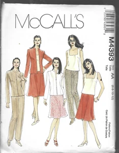 McCall's Pattern #M4393-Misses Lined Jacket-Top-Skirt-Pants in Sizes 6-8-10-12 - Picture 1 of 1