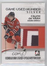 2009-10 ITG Heroes and Prospects Game-Used Number Silver 1/1 Calvin de Haan 8tn