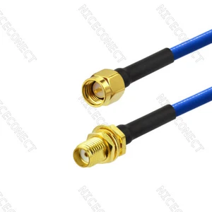 25 cm SMA macho a hembra mamparo .141" RG402 chaqueta azul cable de RF semirrígido - Imagen 1 de 3