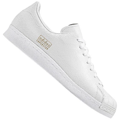 Adidas Originals Superstar 80s Clean Cracked Trainers Shoes Leather AQ1022 White - Image 1 of 4