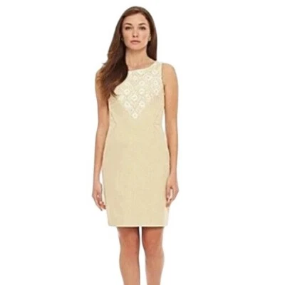 Antonio Melani Embroidered Carys Sheath Dress Papyrus Beige Size 0 retail $178 - Image 1 of 4