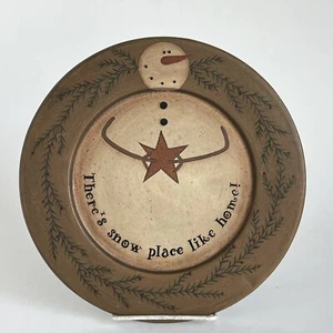 Heartside Collection Plate There’s No Place Like Home Rustic Snowman With Star - Picture 1 of 3