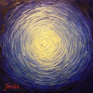 Pintura al óleo original abstracta contemporánea de 6x6" #6J5U88814 - Imagen 1 de 4