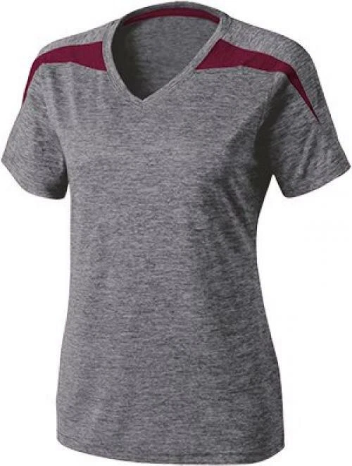 Camiseta balística Holloway para mujer. 222302 - X-Small - Athletic Heather/Granate  Foto 1 de 1
