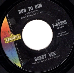 Bobby Vee  – Run To Him / Walkin' With My Angel 1961 Liberty Pop Rock VG+ - Picture 1 of 2