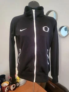 Oregon Ducks Nike Track Jacket Womens Small NCAA Black Silver Logo - Picture 1 of 11