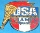 Atlanta 1996 Olympic Collectible Sponsor Pin - Champs Sports Usa Flag & Torch