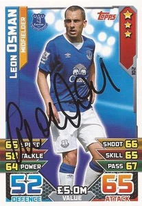 TARJETA COLECCIONABLE MATCH ATTAX FIRMADA POR LEON OSMAN EVERTON 2015/2016 + CERTIFICADO DE AUTENTICIDAD - Imagen 1 de 1