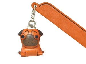 Pug Leather dog Charm Bookmarker *VANCA* Made in Japan #61751 - Picture 1 of 10