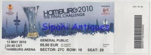 ATLETICO MADRID - FULHAM FC 2010 UEFA CUP FINAL MATCH SOCCER FOOTBALL TICKET - Picture 1 of 2