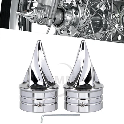 Twisted Spike Front Axle Nut Covers For Harley Touring Electra Glide Road King - Image 1 of 4