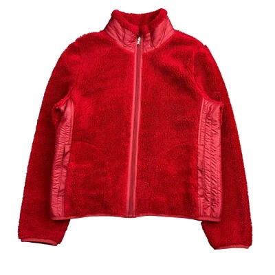 Jaqueta de lã Lauren Ralph Lauren ativa feminina grande vermelha pilha profunda zíper completo  - Imagem 1 de 4