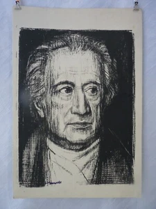 Lithographie Herbert Hauwede ?? "" Goethe "" - Picture 1 of 2