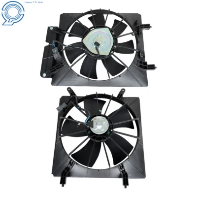 New Radiator AC Condenser Cooling Fan Pair For 2002-2006 Honda CR-V CRV Foto 1 de 4