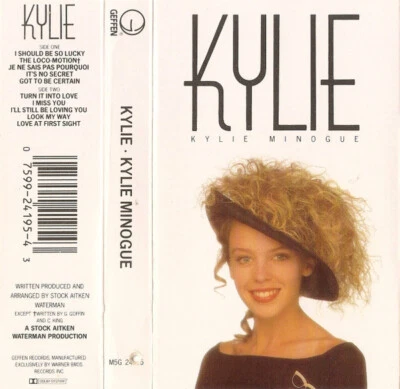 KYLIE MINOGUE Kylie Cassette Tape 1988 Geffen Records M5G 24195 - Imagem 1 de 3