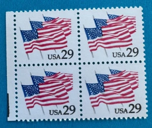 US Stamps Scott 2531 Flag on Parade 1991 29c block of 4 M/NH Super fresh - Picture 1 of 3