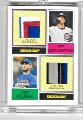 2025 HERITAGE DUAL PLAYER MLB COLLECTION RELIC 1/1  PETE ARMSTRONG  & BELLINGER - Image 1 of 4