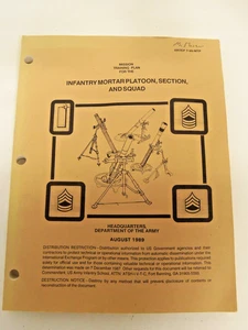 US Army INFANTRY MORTAR PLATOON SECTION & SQUAD Book Manual ARTEP 7-90-MTP - Bild 1 von 5
