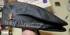 Harley Davidson Mütze schwarz Leder Newsboy Cabbie Cap Größe L - Bild 1 von 10