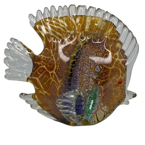 Hand Blown Art Glass Butterfly Fish turquoise home decor coastal multi-color - Picture 1 of 15
