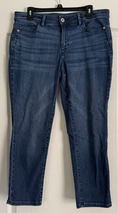 Pantalones de mezclilla Jill calce auténtico ajustados tobillo recto tiro medio elásticos 12 35x26 - Imagen 1 de 5