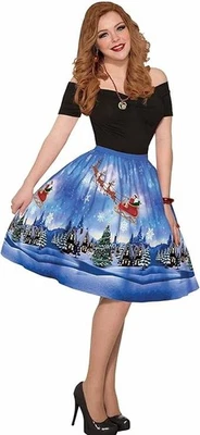 Forum Novelties Christmas Eve Dress Santa Sleigh Reindeer Costume Adult OS 18-22 - Image 1 of 2