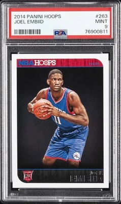 2014 PANINI HOOPS #263 JOEL EMBIID ROOKIE RC PSA 9 - Image 1 of 2