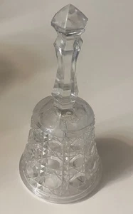 Vintage Klar geschliffenes Glas Abendessen Glocke, 5,25" hoch, gepresstes Muster Kristalloptik Sehr guter Zustand - Bild 1 von 10