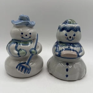 M A Hadley 6" große Keramik Schneemann & Schneefrau Figuren - Bild 1 von 20