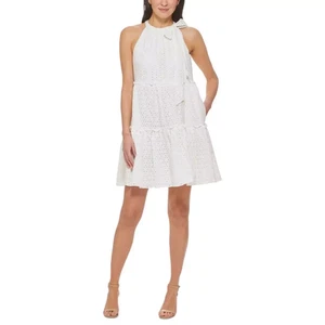 Vince Camuto Women's White Eyelet Dress Size 6 - Summer Dresses - Picture 1 of 2