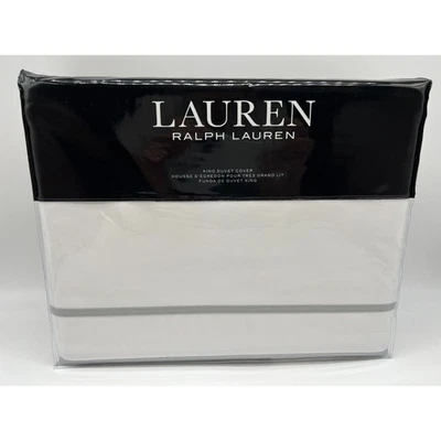 Funda nórdica Ralph Lauren Spencer borde satinado blanco/sabio 108 X 96 $420 nueva con etiquetas Foto 1 de 4