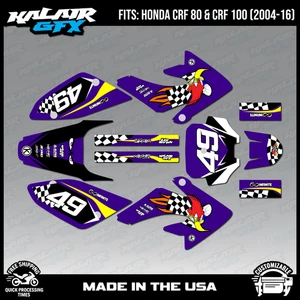 Graphics Kit for HONDA CRF 80 CRF 100 (2004-2016) Pecker Series - Purple - Picture 1 of 4