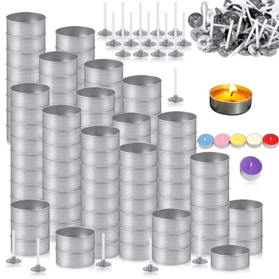 100 Pcs Aluminum Tea Lights Cups, Empty Case Candle Wax Containers, Metal Tea... - Image 1 of 4