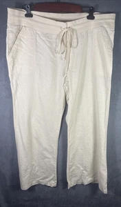 Urban Outfitters Women's XXL Draw String Wide Leg Pants Ivory Linen Viscose - Picture 1 of 7