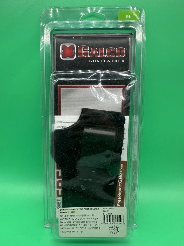 Galco Stow-n-go Inside The Pants Holster for 1911 Style 5in BLK RH STO212B